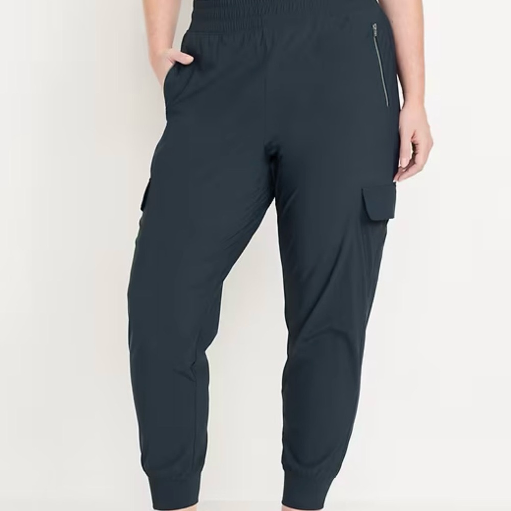 Old Navy High-Waisted SleekTech Cargo Joggers xxl 2x blue women’s - Picture 1 of 13